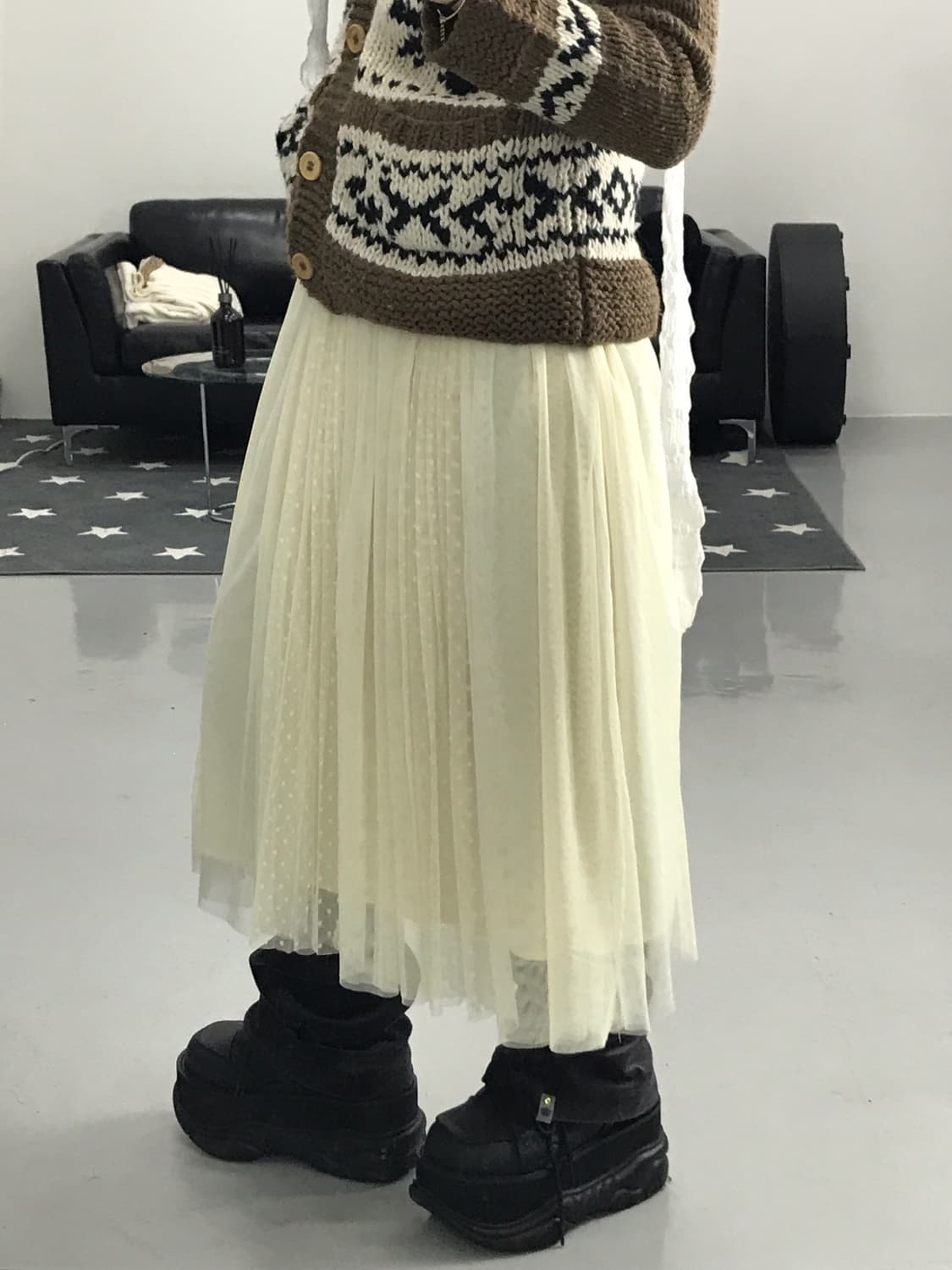 Jpn Ivory see-through midi skirt 상품이미지2