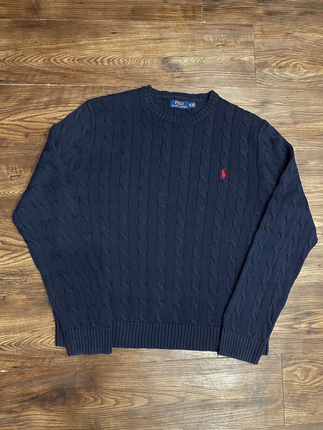 폴로 랄프로렌 네이비 케이블 코튼 니트 스웨터 상품이미지3