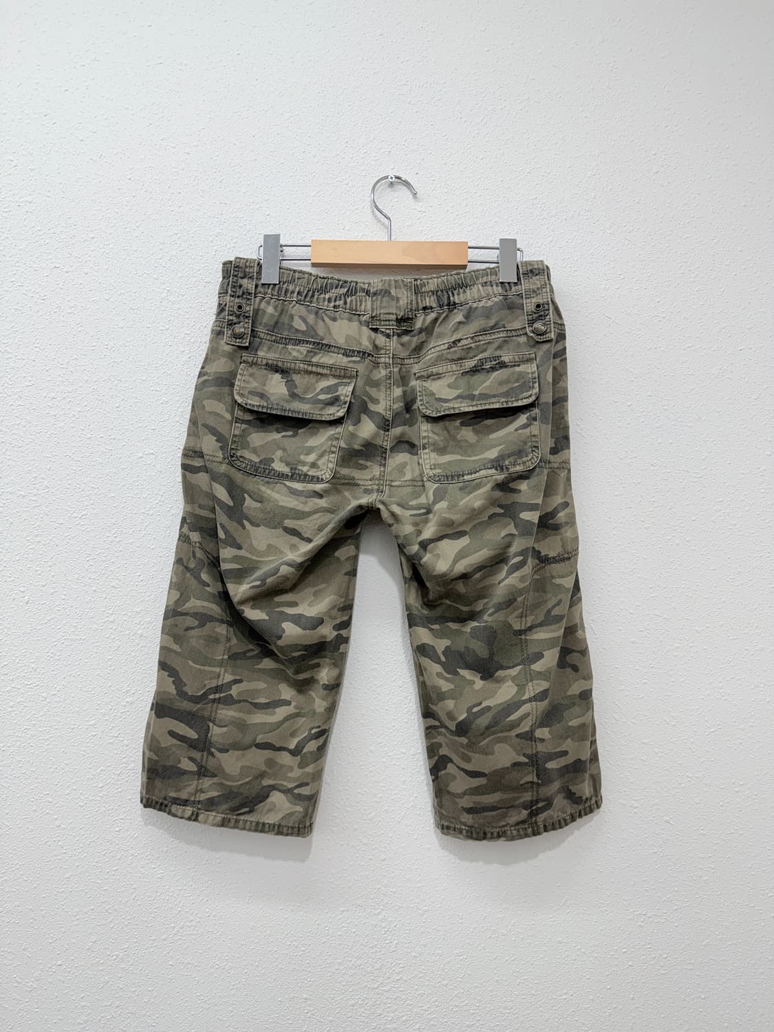 빈티지 카모플라쥬 와이드 카프리 팬츠 상품이미지4
