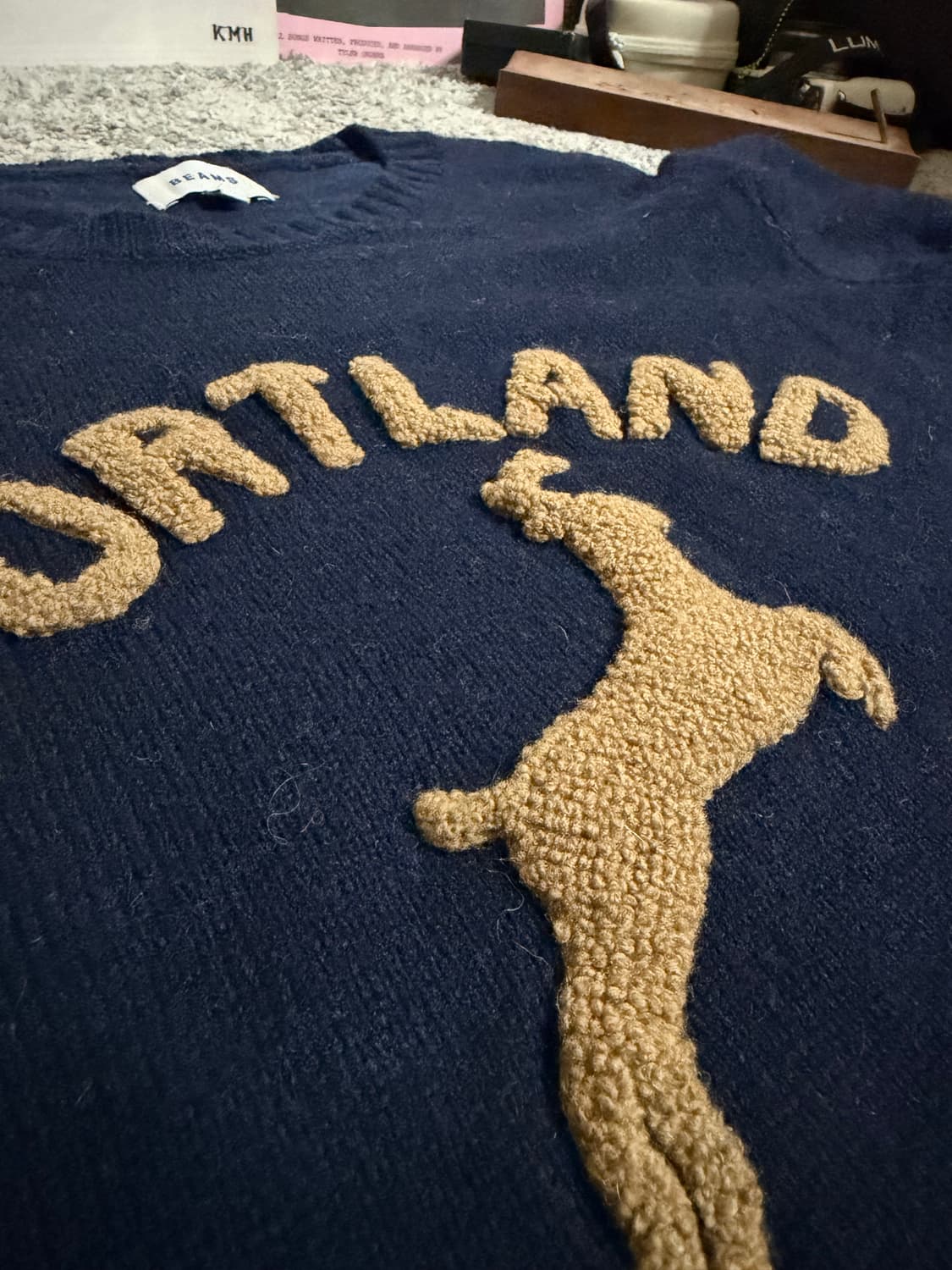 Beams 빔즈 포틀랜드 자수 니트 상품이미지4