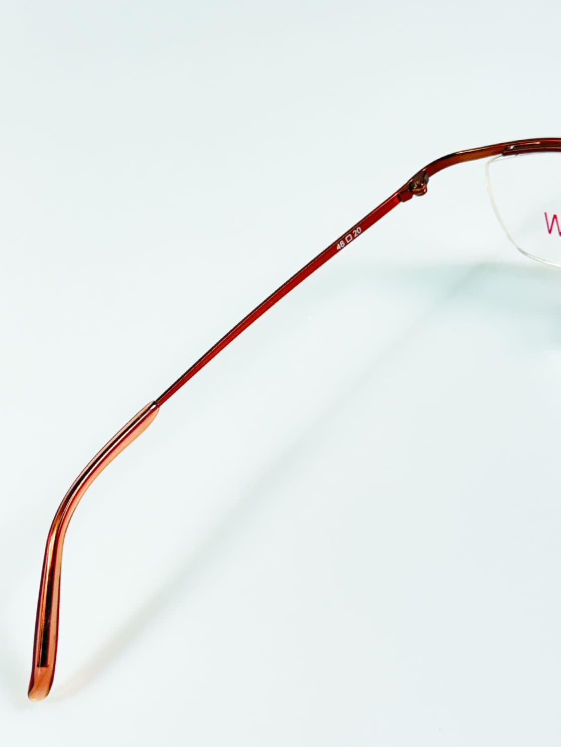 90s NIHOW 브라운 메탈 스퀘어 반무테 빈티지 안경 상품이미지7