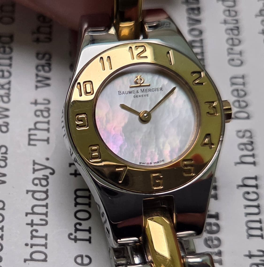 레어] 보메메르시에 리네아(Linea) 자개판 콤비 브레이슬릿 ver. 상품이미지9