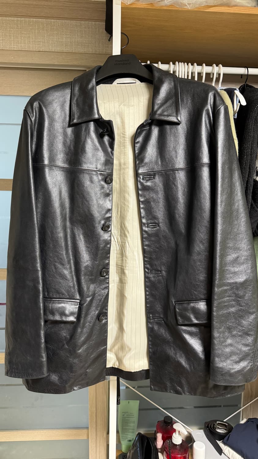 50) 강정석 레더 카코트 상품이미지1