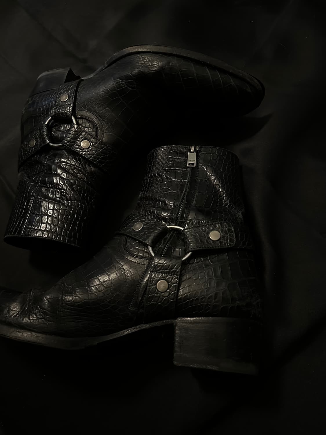 생로랑 크로커다일 모터사이클 하네스 부츠 상품이미지2