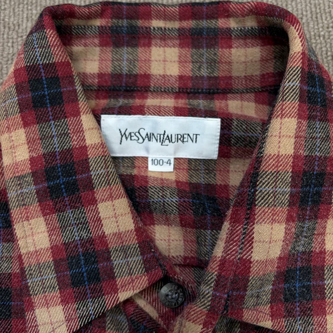 90s YSL 입생로랑 플란넬 체크 셔츠  상품이미지2