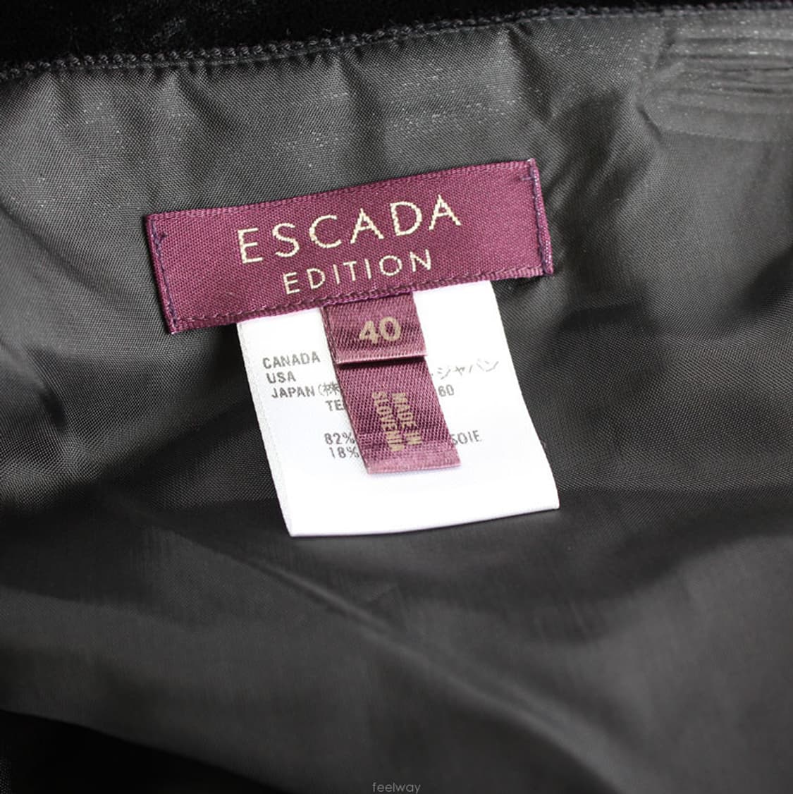 에스까다 에디션 블랙 벨벳 A라인 스커트 (국내 66~77) 상품이미지3