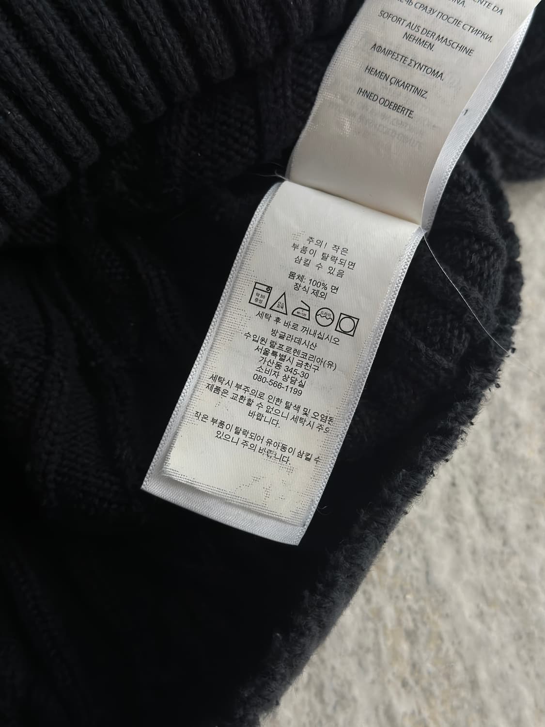 폴로 랄프로렌 블랙 V넥 케이블 니트  상품이미지9