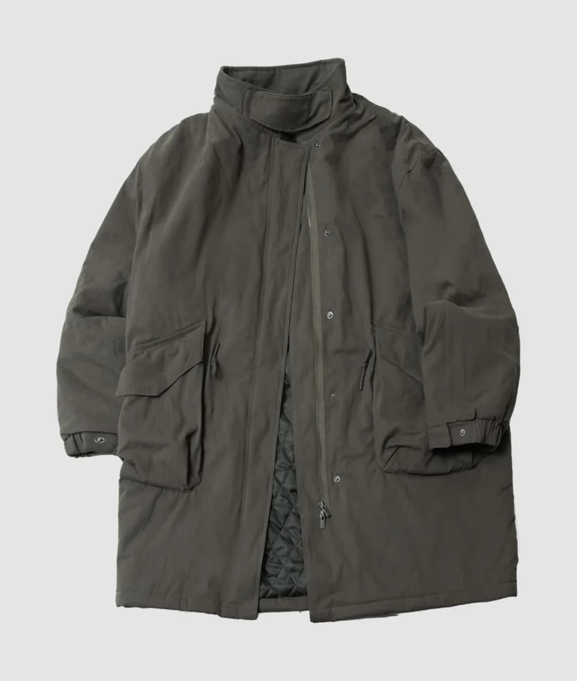 썸플레이스 맨 롱 야상 패디드 코트 차콜 상품이미지1