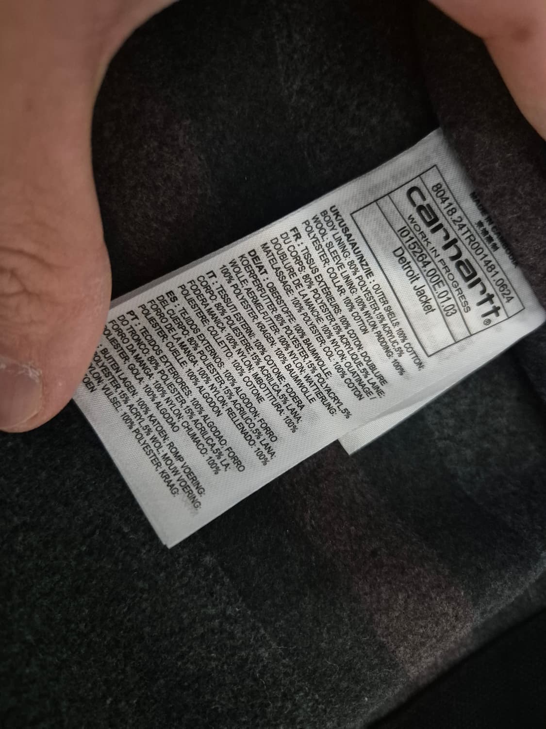 칼하트 wip 디트로이트 자켓 블랙 M 상품이미지5