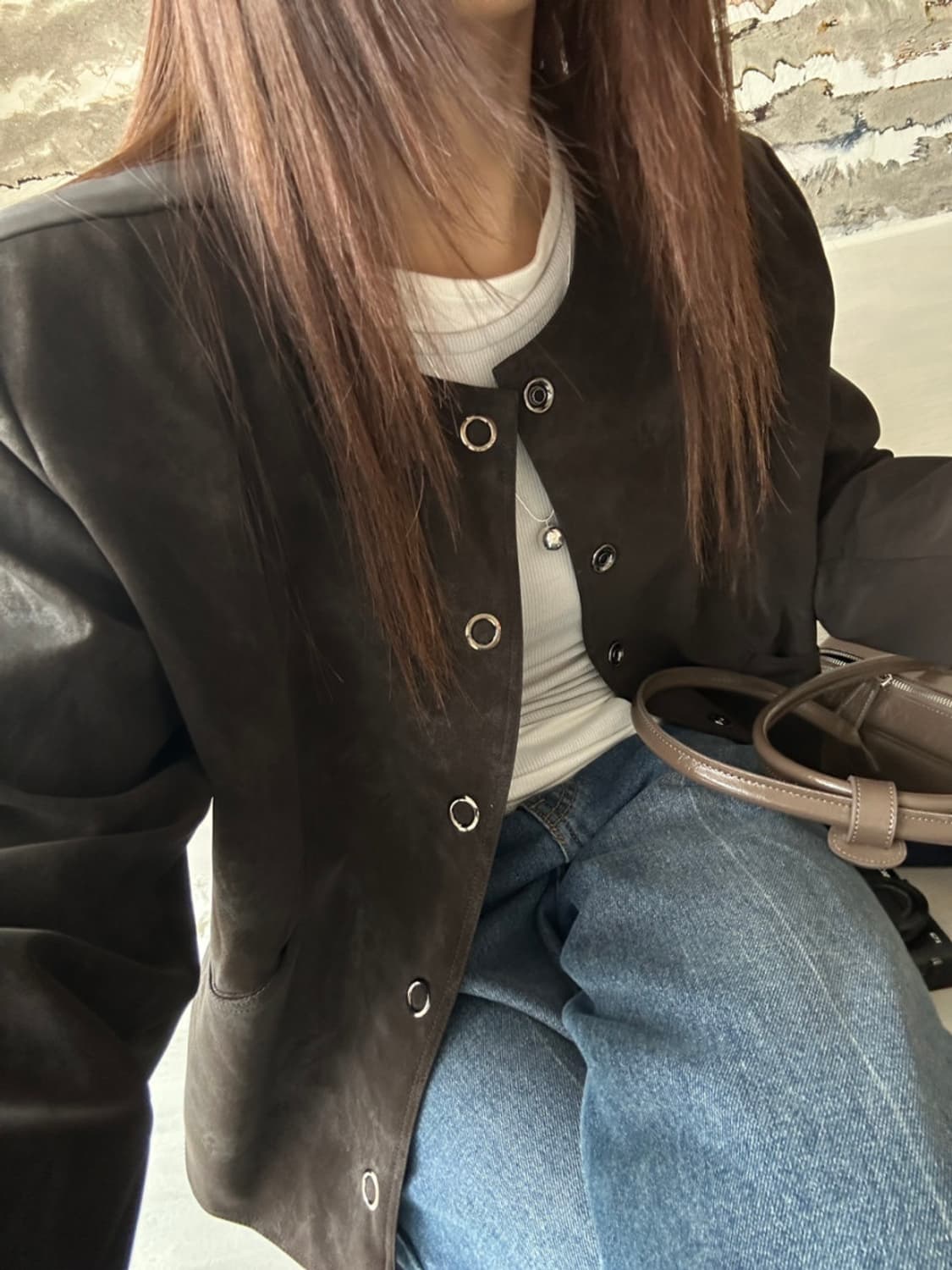 뮤로우 워싱 노카라 스웨이드 자켓 상품이미지7