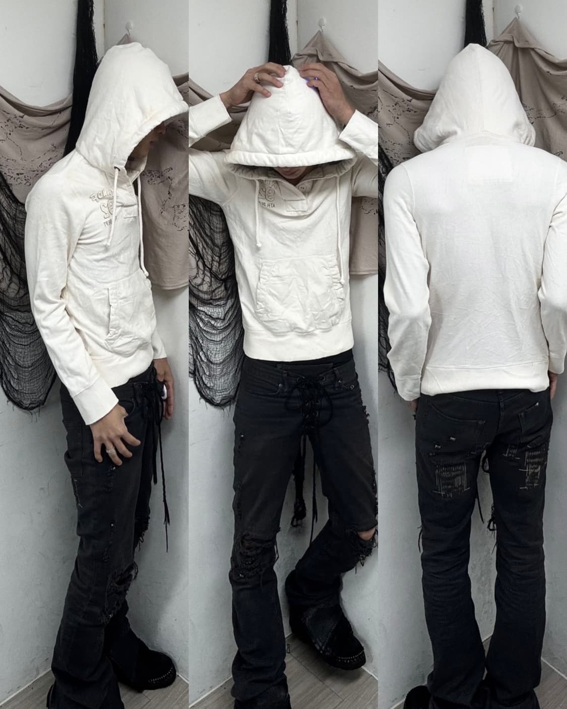 [Abercrombie&Fitch]Y2K Mood White Hoodie 상품이미지1