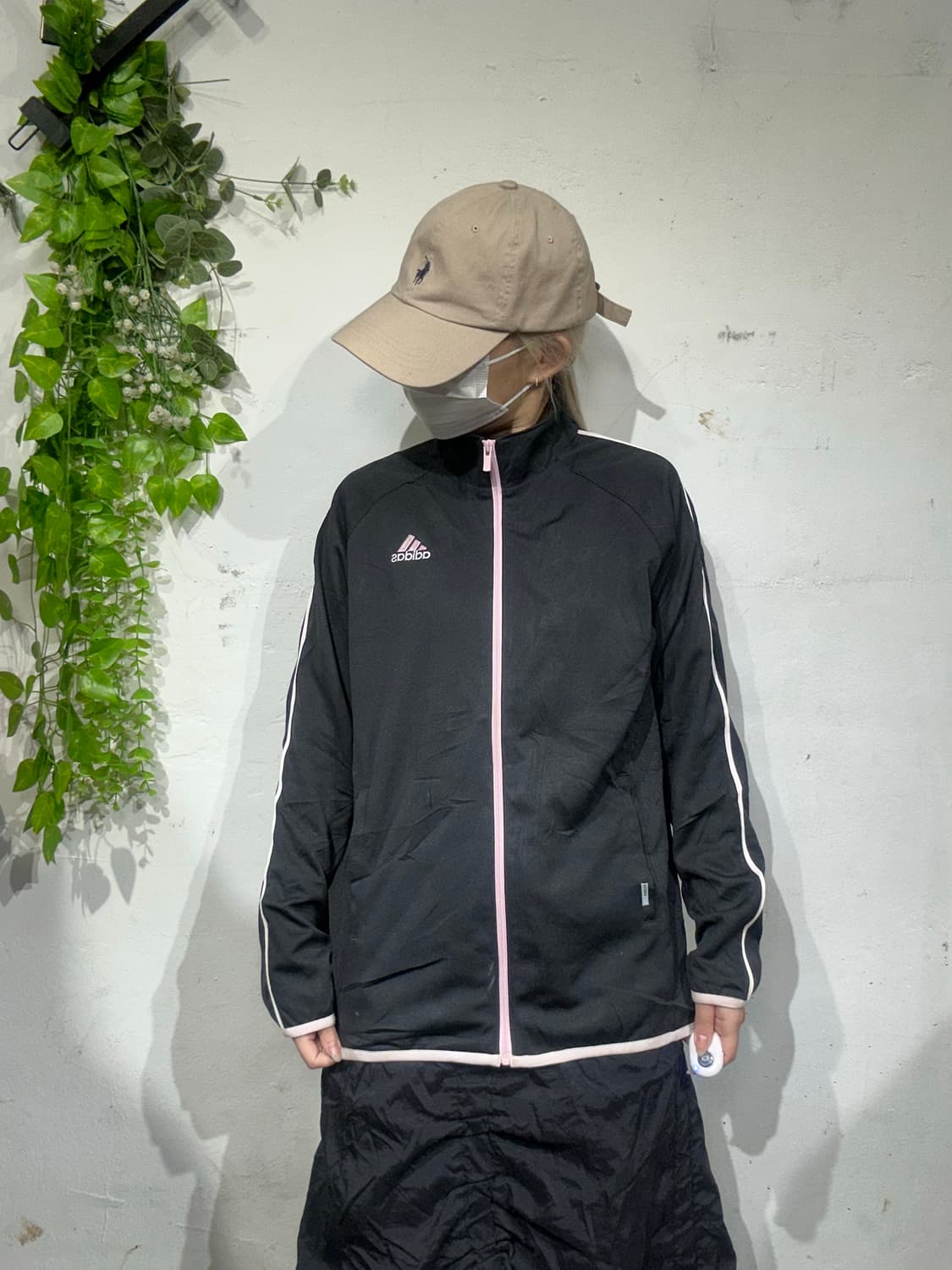 아디다스 블랙 핑크 사이드 라인 트랙탑 져지 L 상품이미지4