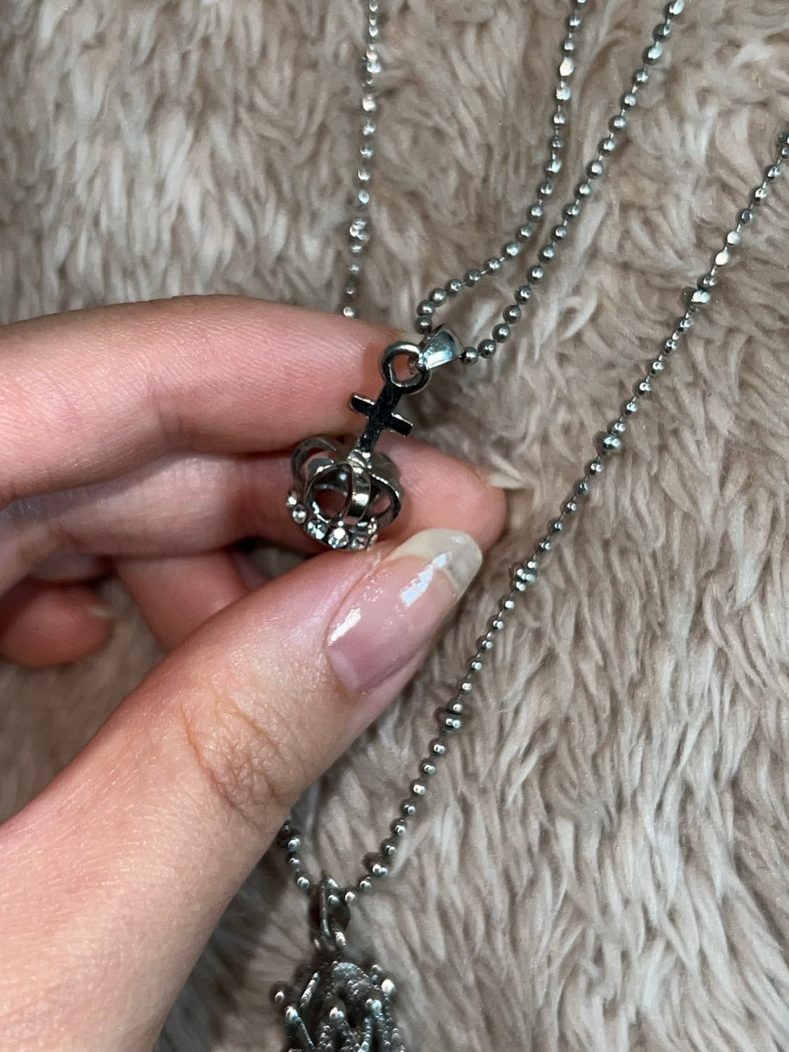 레테 빈티지 펑크 갸루 미니 왕관 두줄 목걸이 상품이미지3