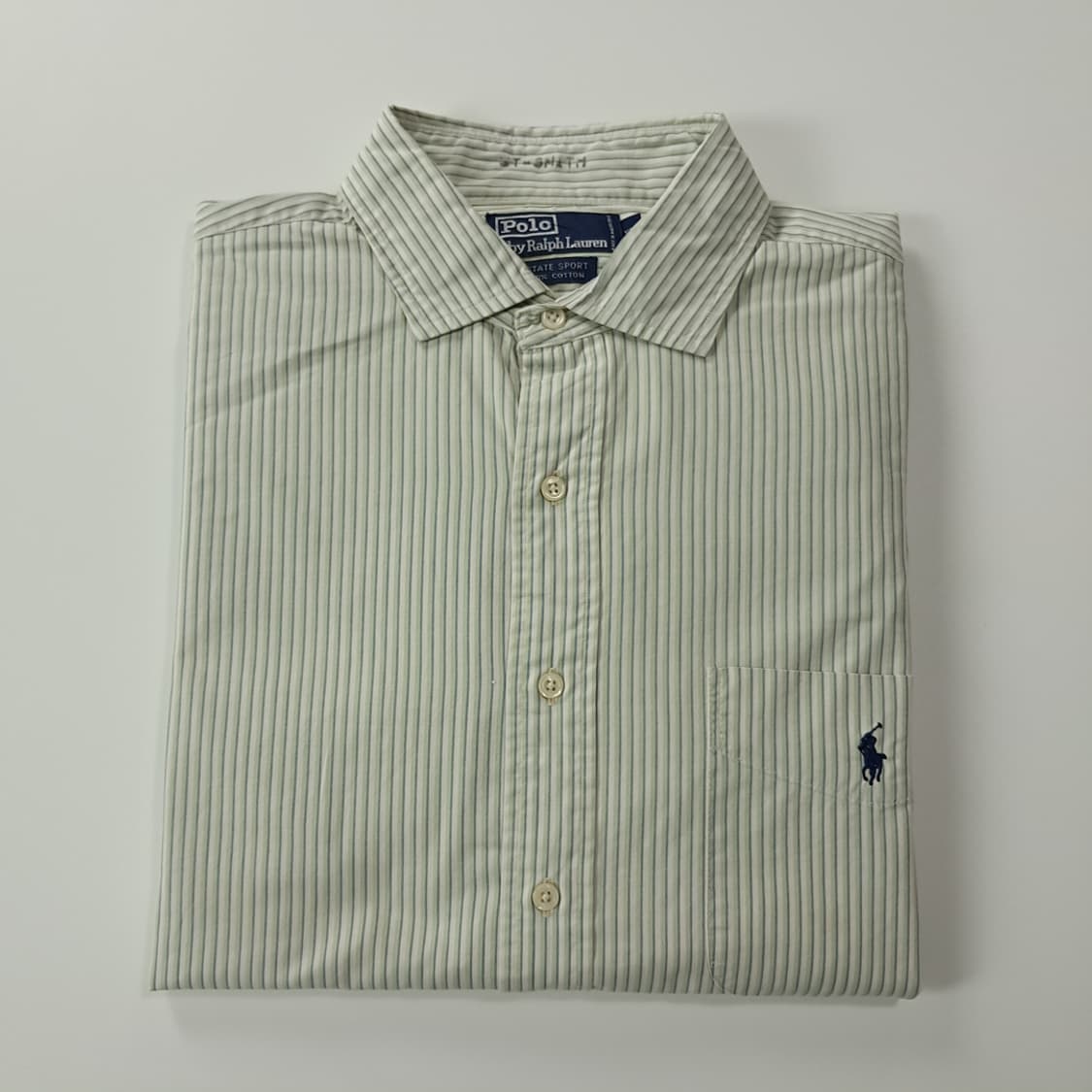 CK614 XL 폴로 90s 그린 멀티 스트라이프 셔츠 남방 상품이미지7