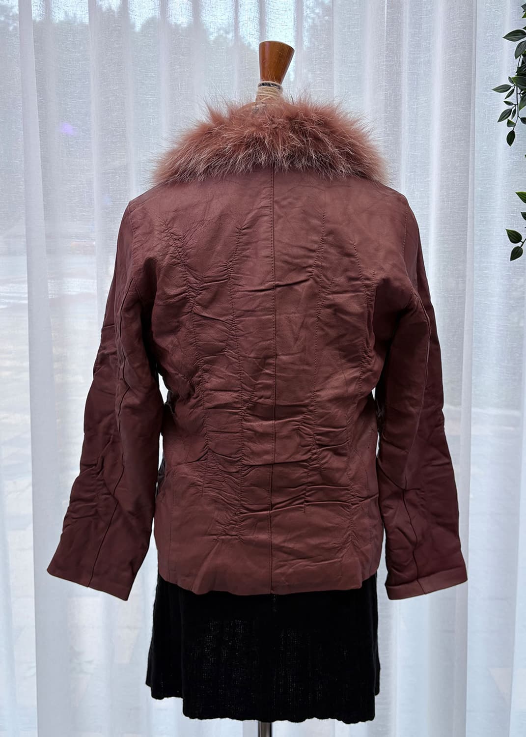 바이올렛 브라운 가죽자켓 상품이미지3