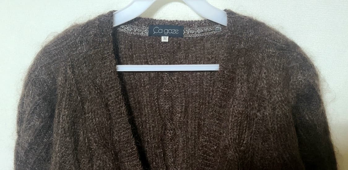 Ca gaze 브라운 100% 모헤어 울 가디건 M 상품이미지4