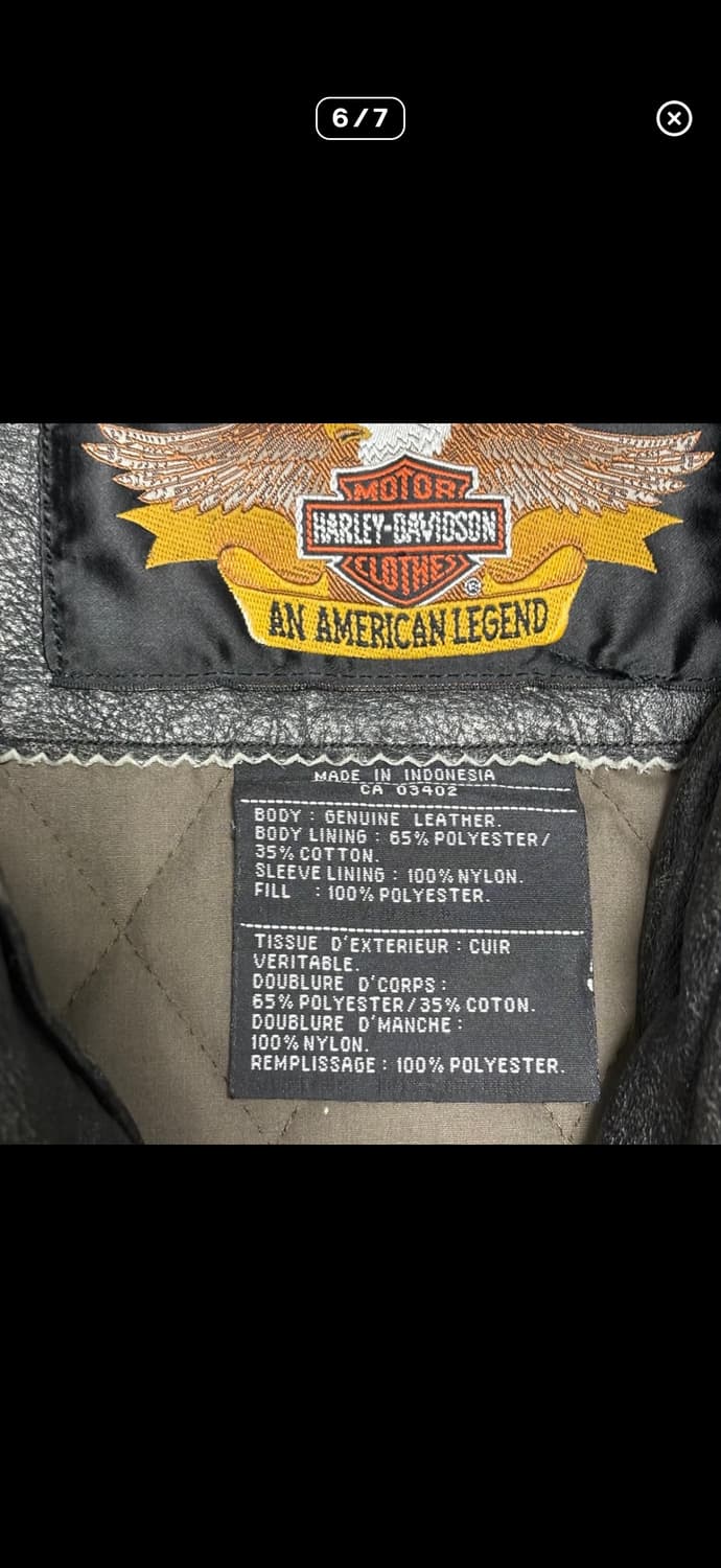 할리데이비슨 90s 레더 자켓 상품이미지4