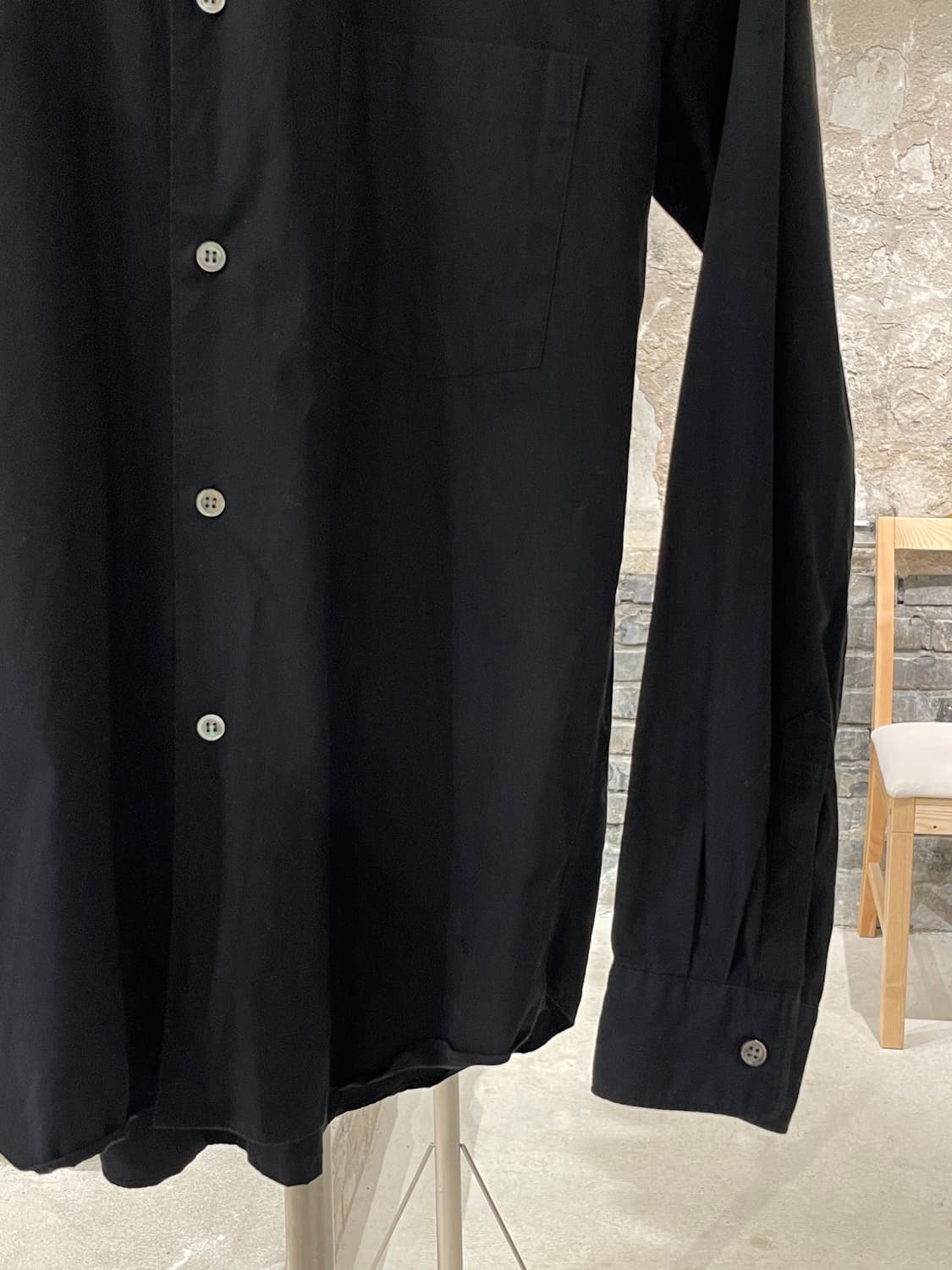 꼼데가르송 옴므 듀스 블랙 ad2015 요크 배색 셔츠 상품이미지5