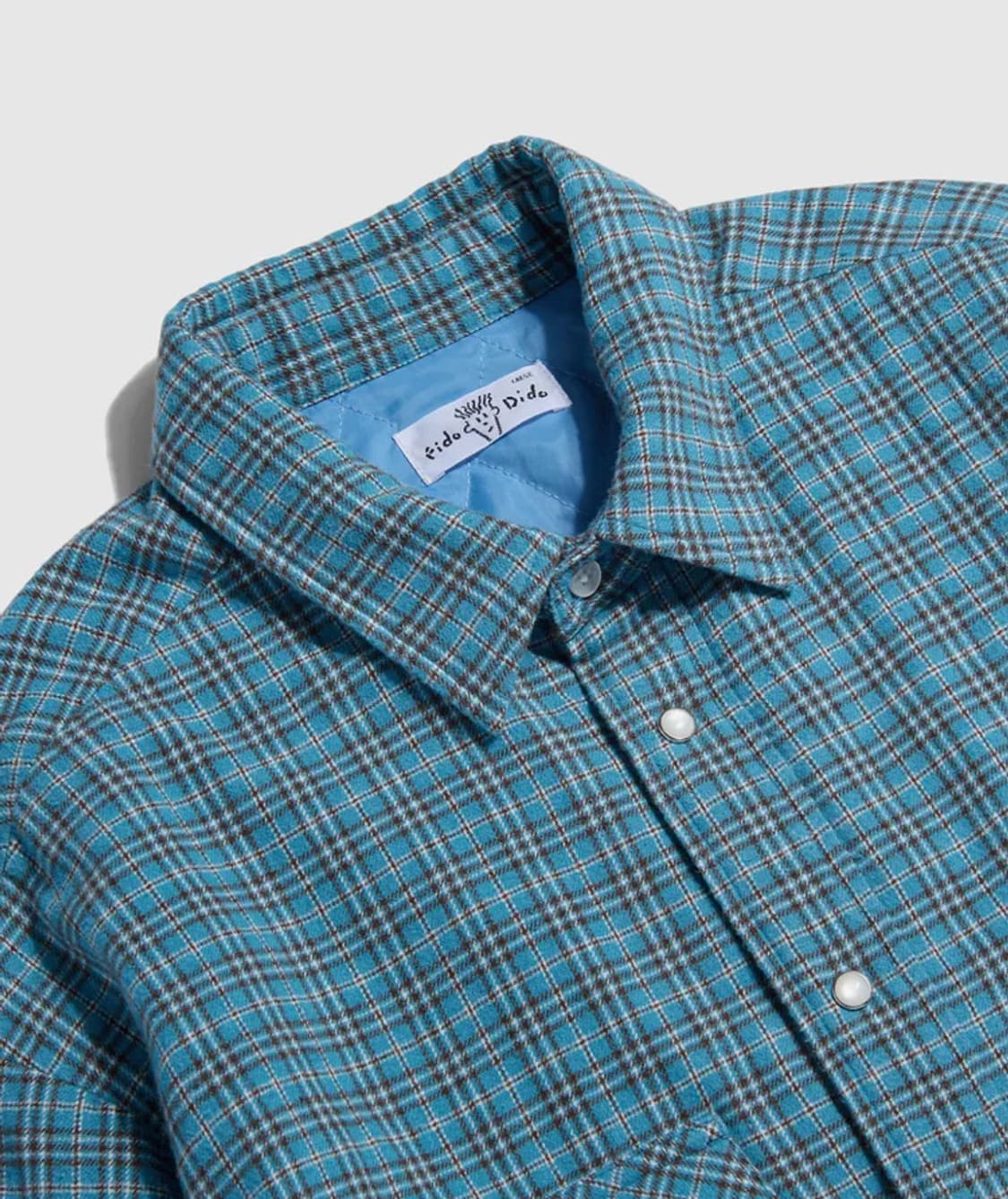 피도디도 퀼팅 체크 셔츠 블루 상품이미지3