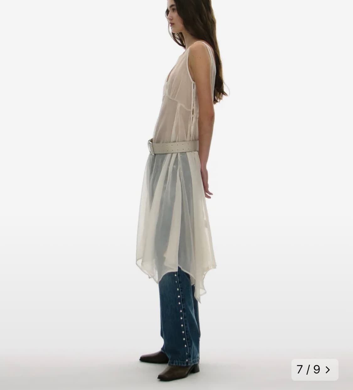 파르티멘토 우먼 시어 언발란스 레이어드 드레스 상품이미지3