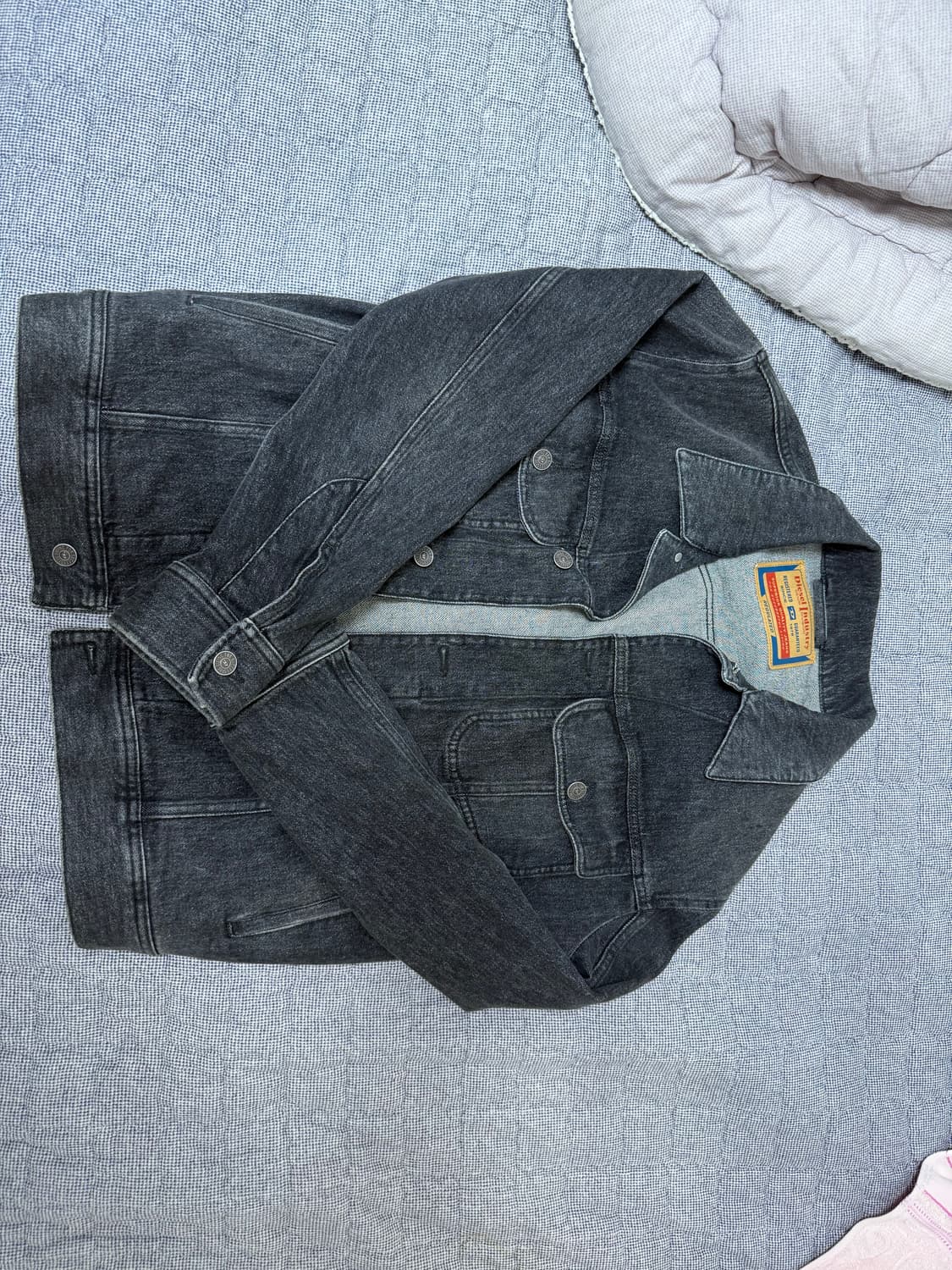 [S]디젤 D-바르시-Fsc 레귤러핏 데님 자켓 플라크 블랙 다크그레이 상품이미지3