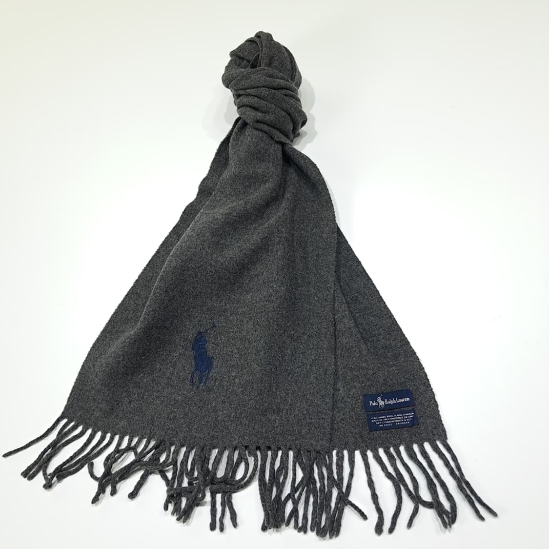 MX525 폴로 90s 이태리판 램스울 포니 차콜그레이 머플러 상품이미지2