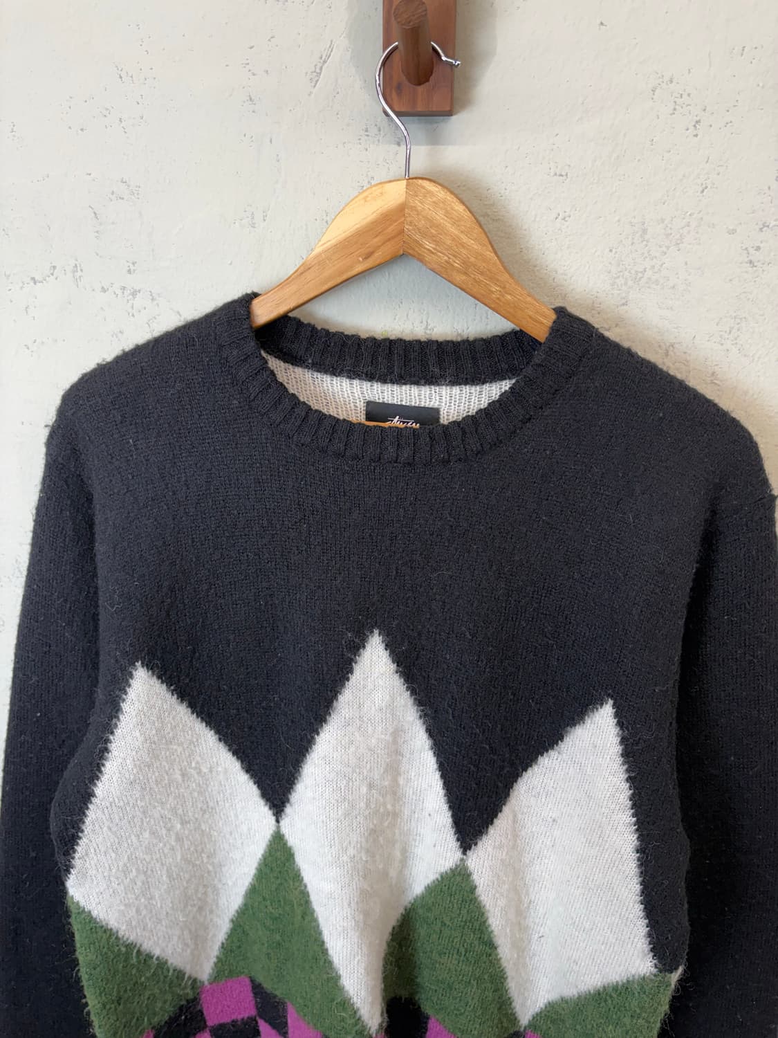 스투시 다이아몬트 채크 모헤어 아가일 니트 상품이미지5