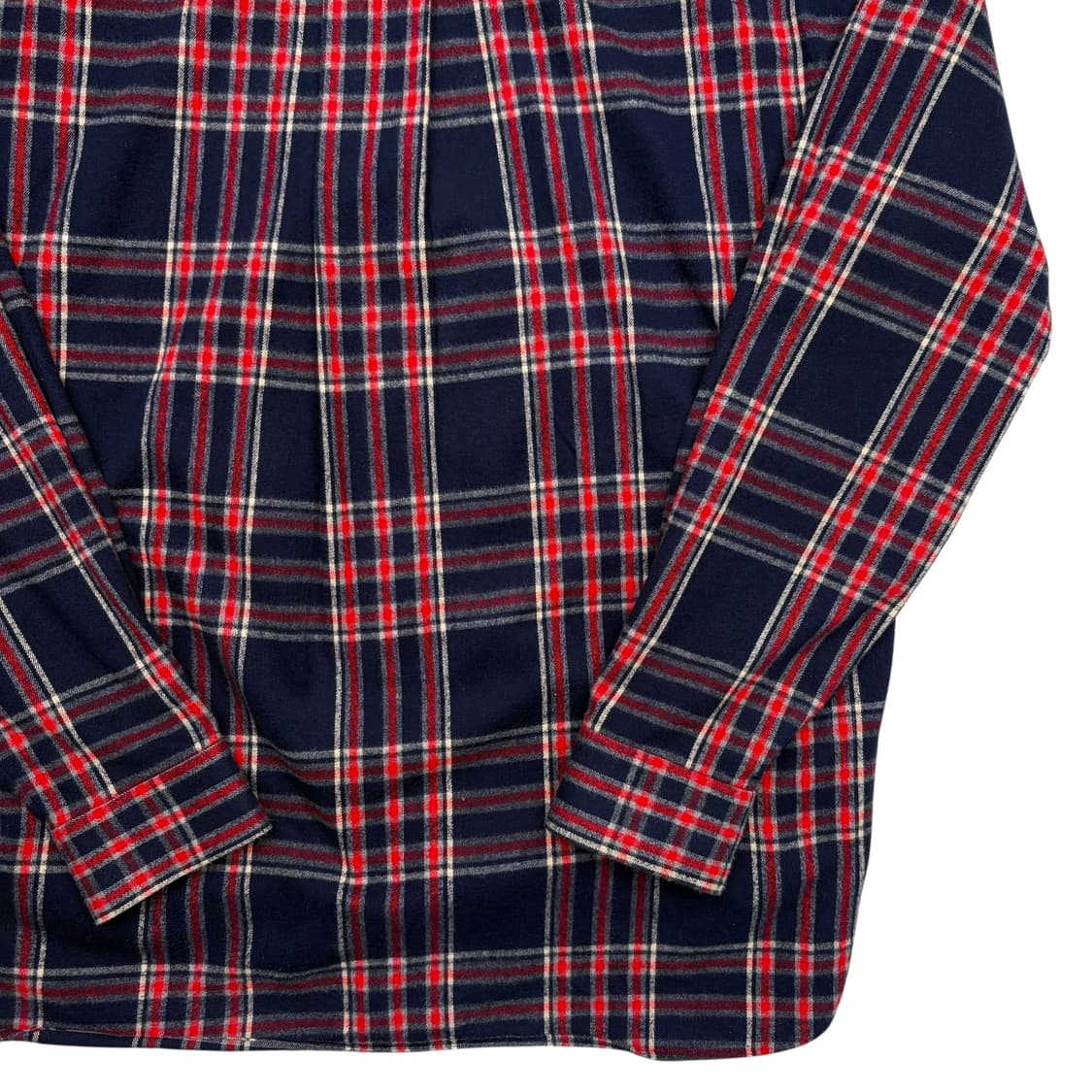 준지 네이비 레드 플란넬 체크 셔츠 L 상품이미지6