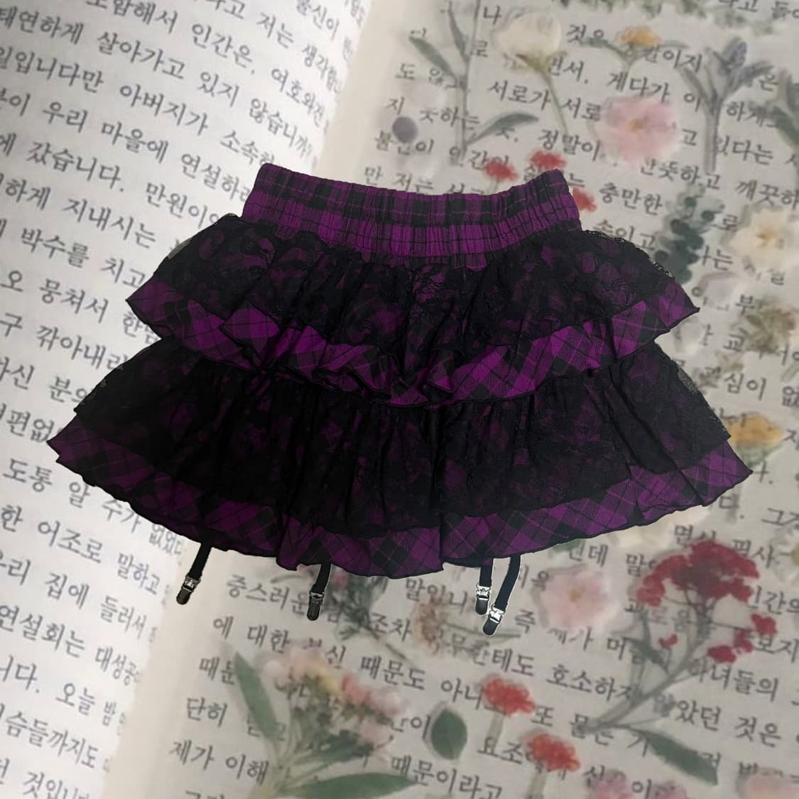 바디라인 펑크 가터벨트 스커트 미사깔 상품이미지1