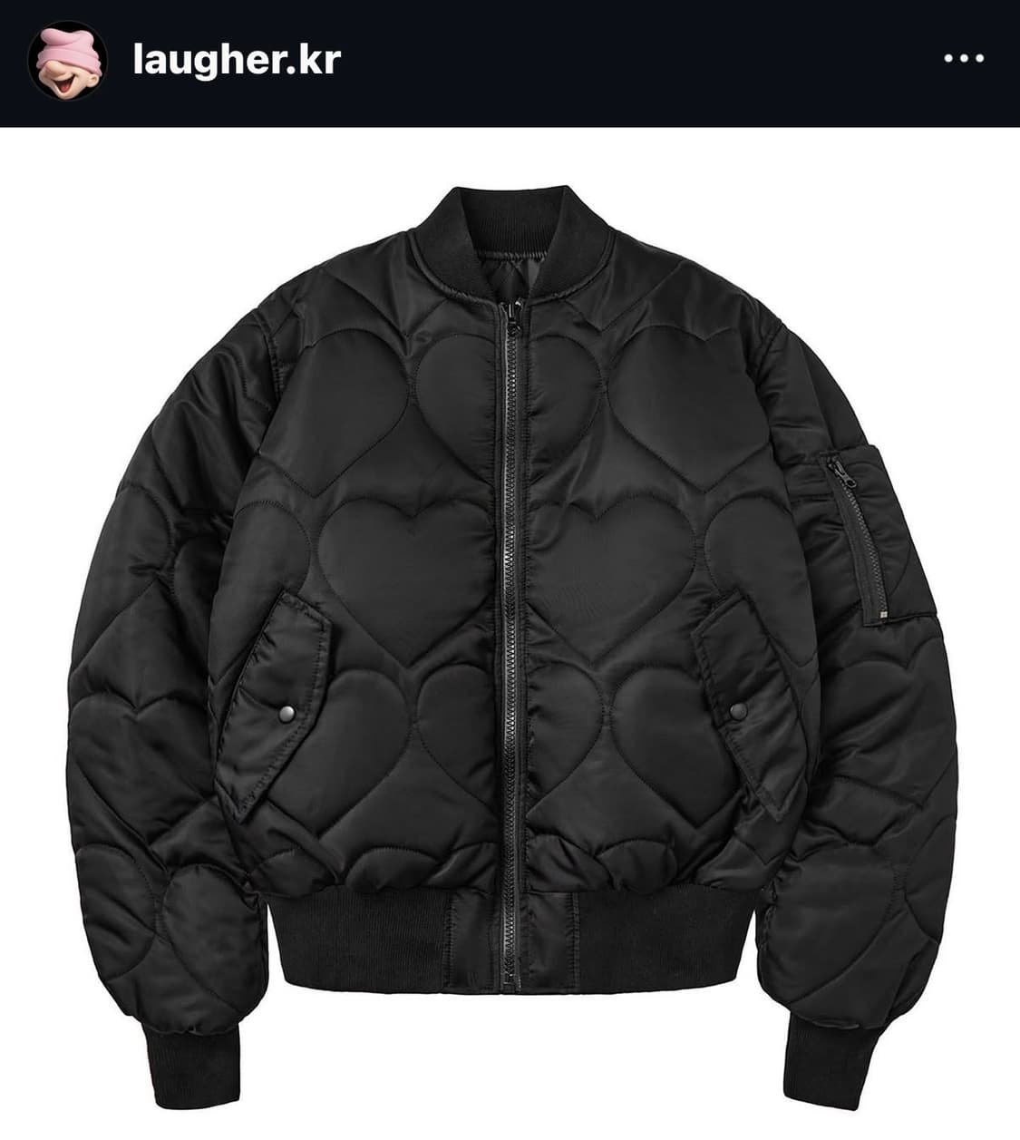 라퍼 하트 퀼팅 자켓 ma-1 상품이미지1