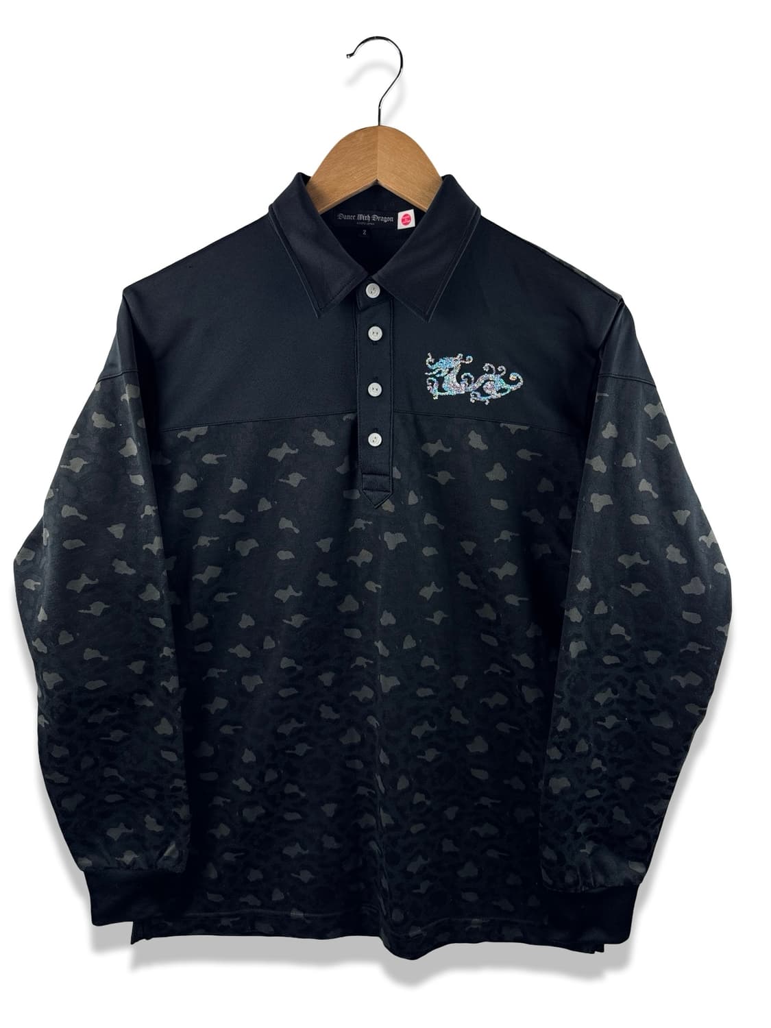 JPN 스컬버튼 레오파드 레터링 셔츠1815 상품이미지2