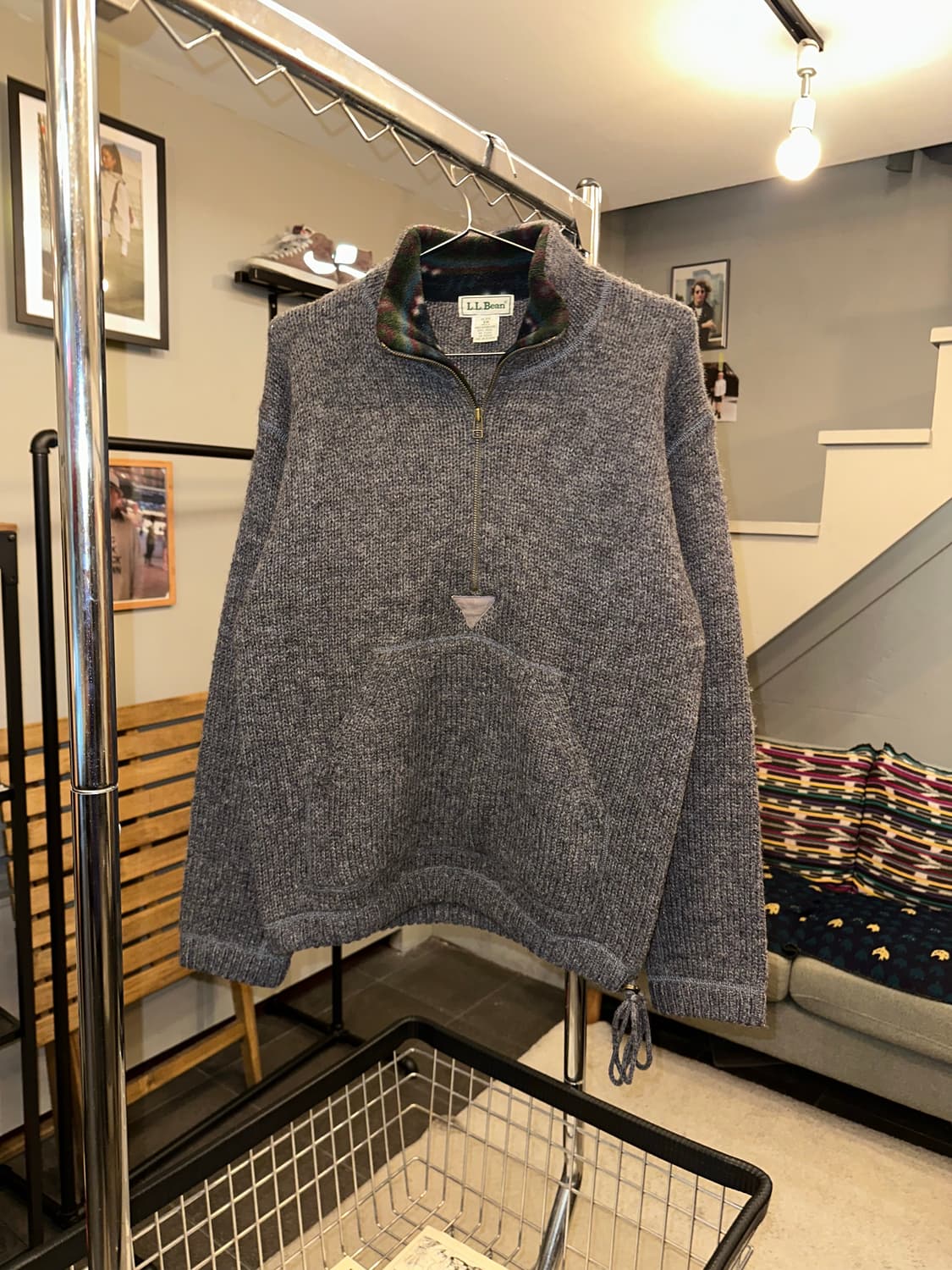 80’s LL Bean material knit half zip-up 상품이미지5