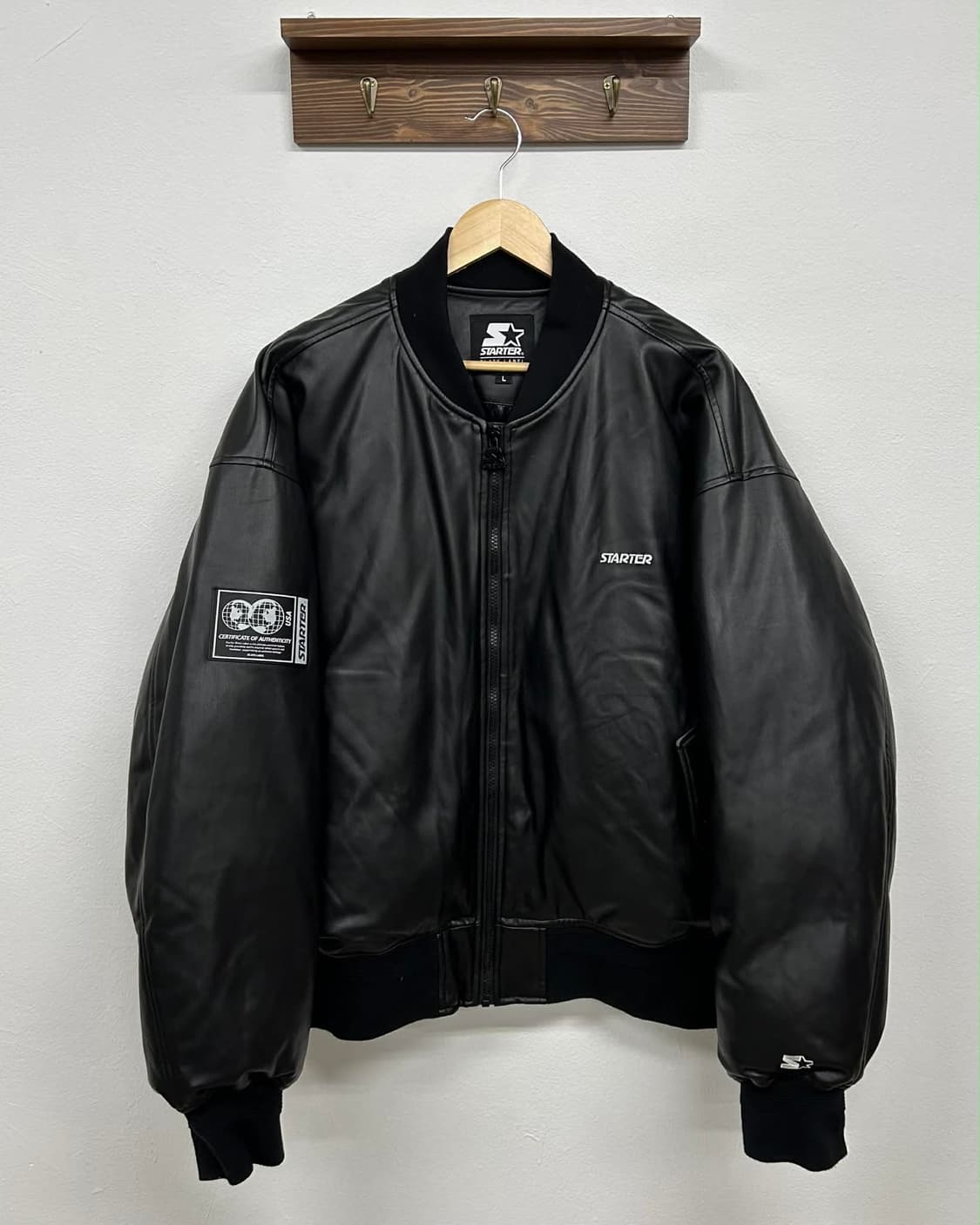 [L] 스타터 레더 다운 ma-1 봄버 자켓 상품이미지1