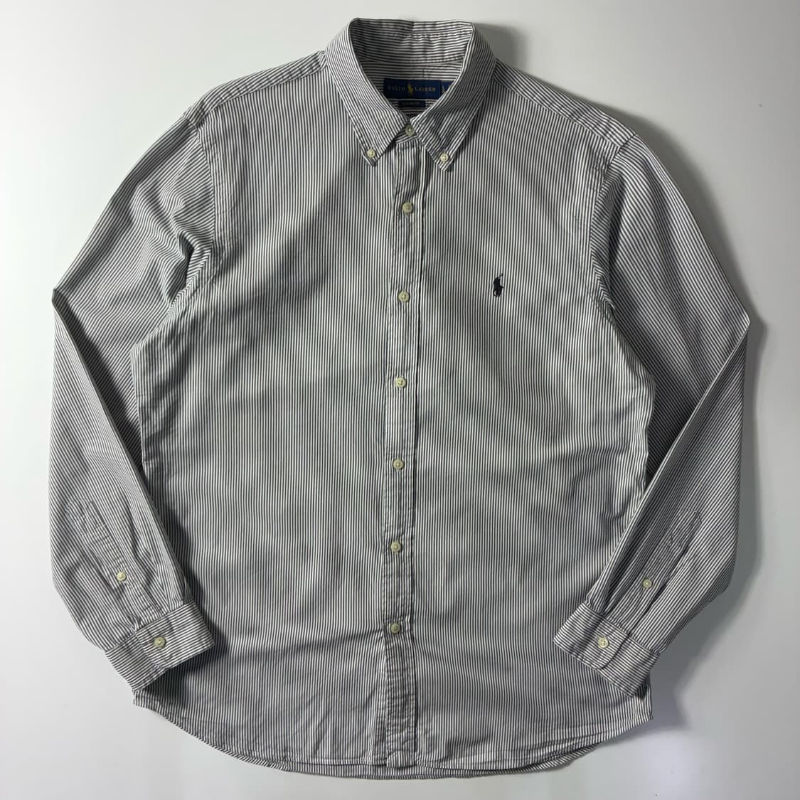 Polo  폴로 랄프로렌 자수 코튼 그레이 스트라이프 셔츠  상품이미지1