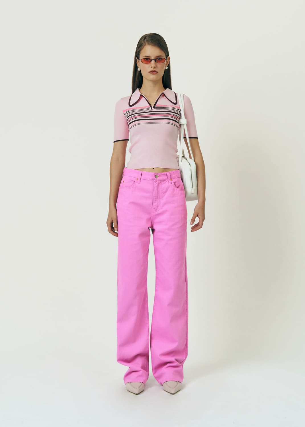 그로브 grove 22summer yvone 데님 팬츠 pink 상품이미지2