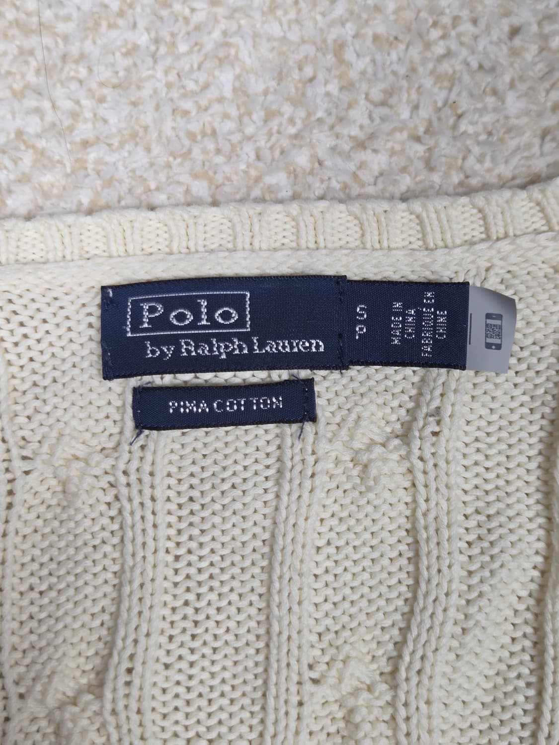 [폴로 랄프로렌] 피마 코튼 브이넥 케이블 니트 | 00262 상품이미지3