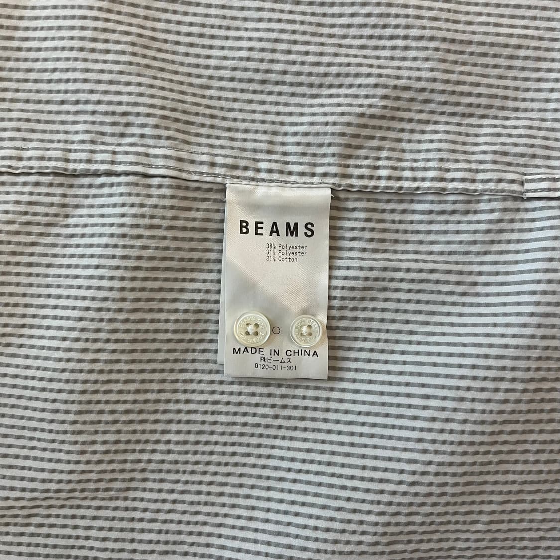 L)빔즈 스트라이프 시어서커 반팔셔츠 상품이미지3