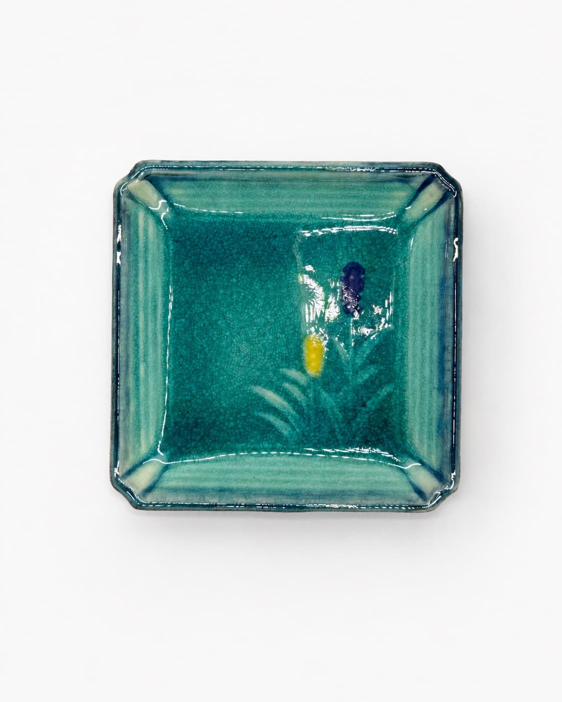 일본빈티지그릇 | Turquoise ceramic mini tray 상품이미지1