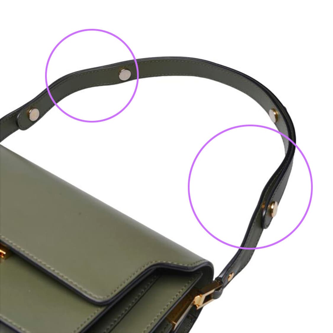 (중고) 마르니 카키 카프스킨 트렁크 미듐 숄더백 상품이미지5