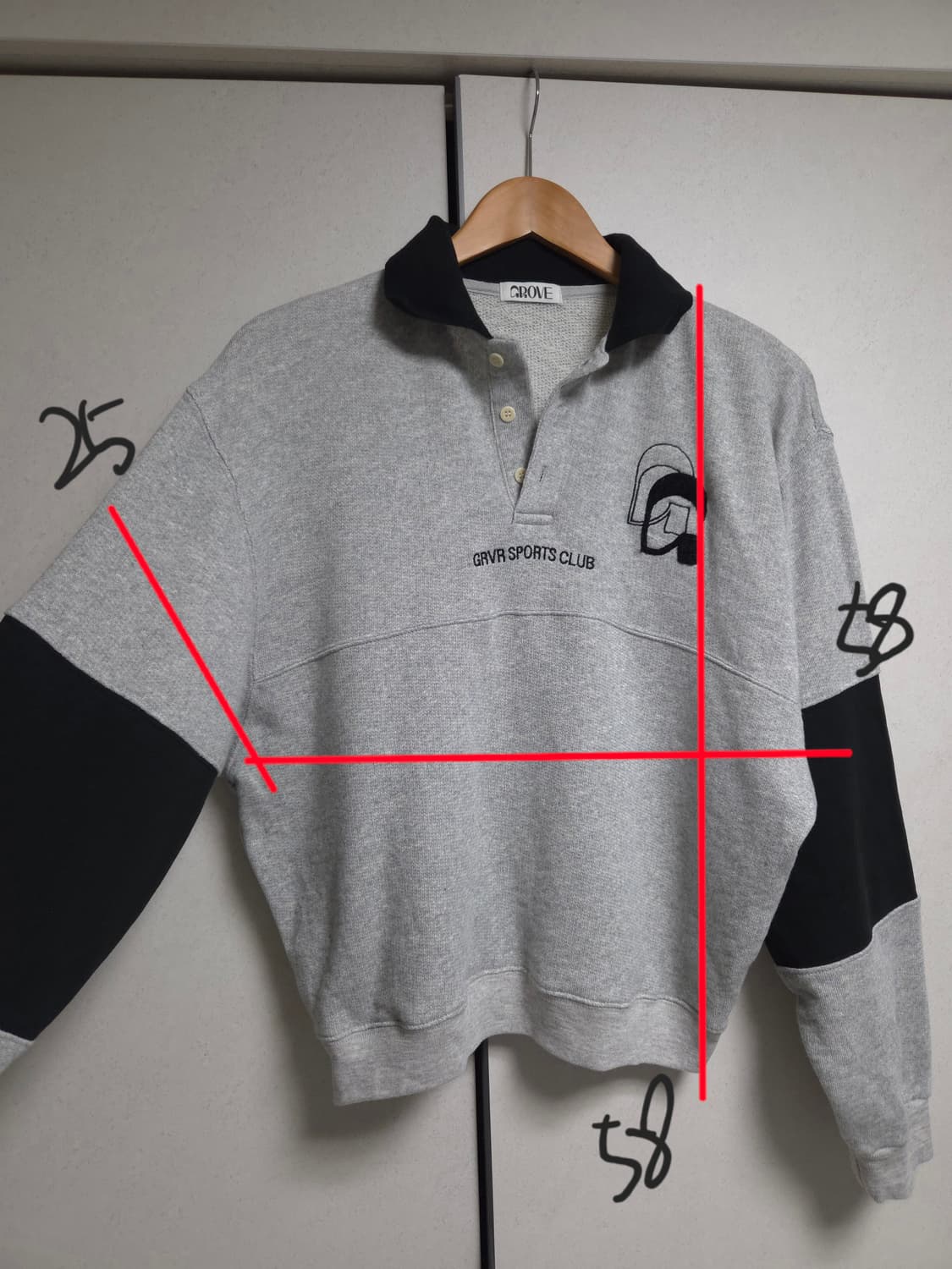 그로브 grove 배색 맨투맨 상품이미지3