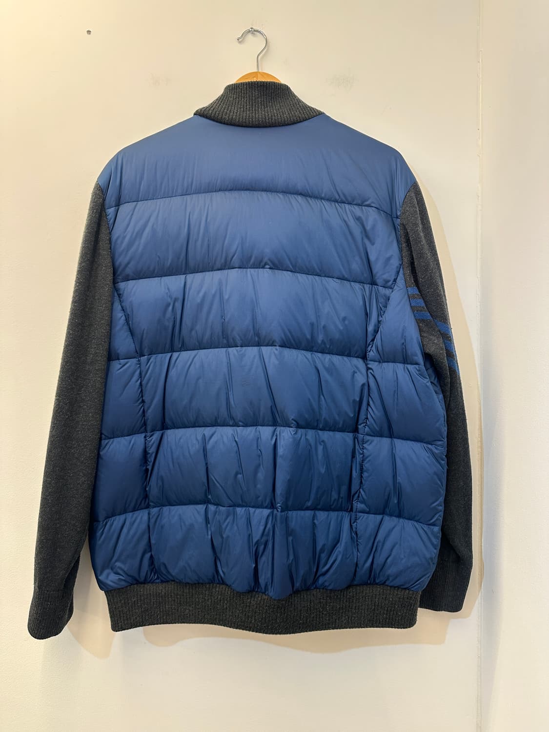 110) 아디다스 니트 슬리브 블루 다운 패딩 점퍼 상품이미지2