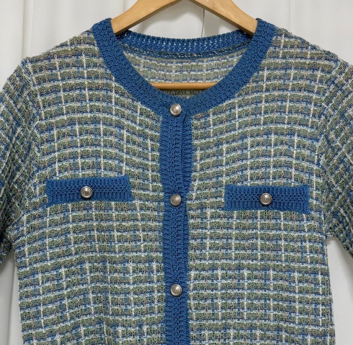 SI 씨 트위드 반팔 가디건 상품이미지6