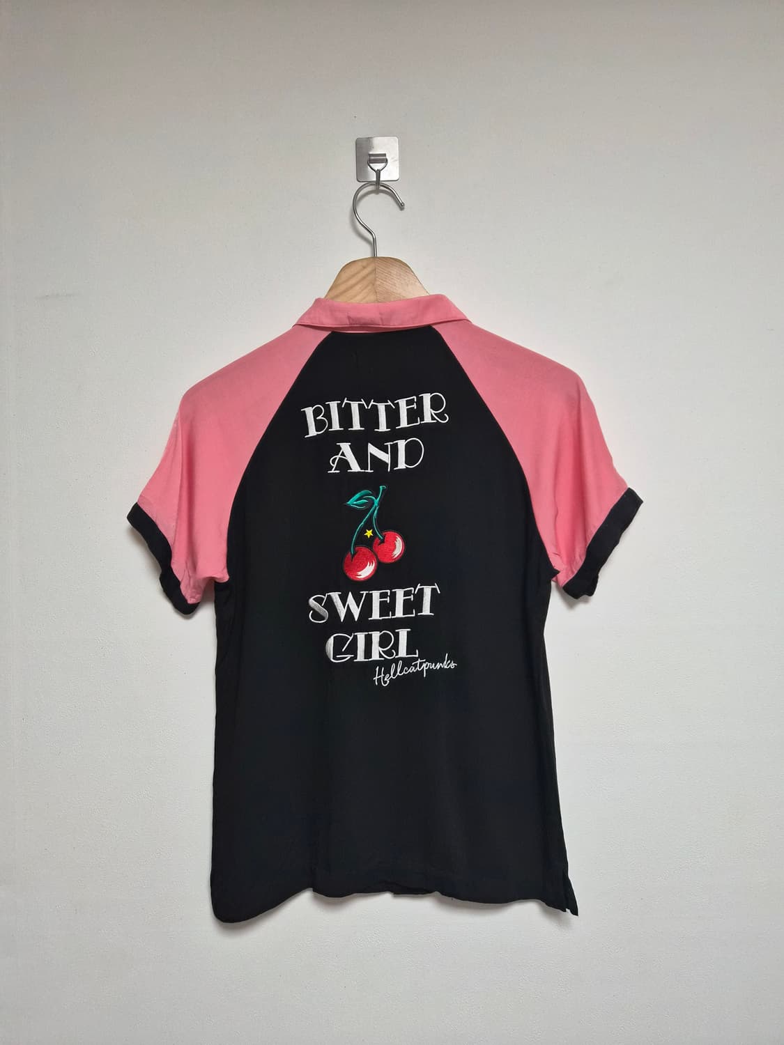 헬켓펑크 일본빈티지 백로고 펑키 카라티셔츠 S - T141 상품이미지2