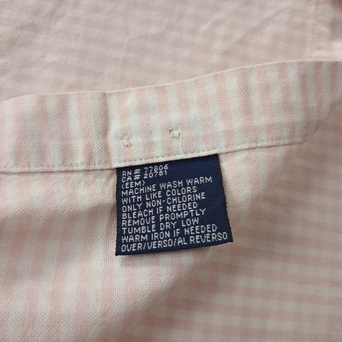 CK535 XL 타미힐피거 90s 소프트핑크 반팔 체크 셔츠 남방 상품이미지5