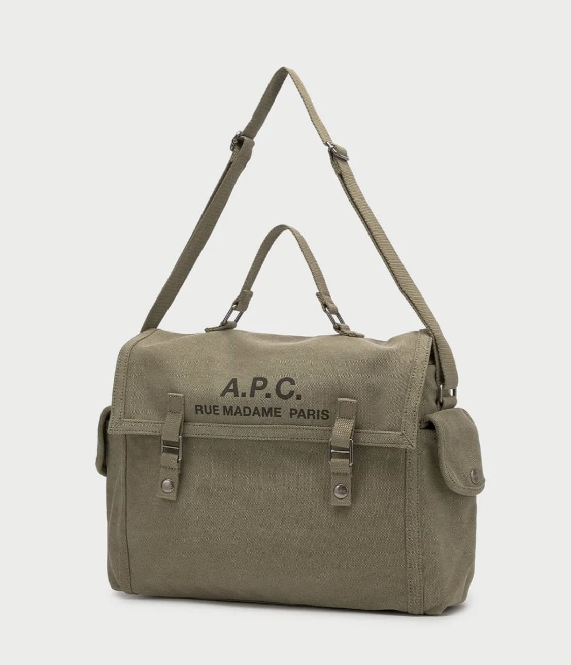 (새상품55%할인)APC 아페쎄 레쿠퍼레이션 사첼형 토트백/숄더백 카키 상품이미지3