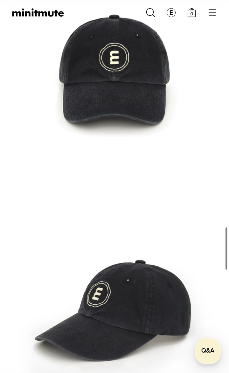 미닛뮤트 모자 볼캡 블랙 정품 상품이미지2