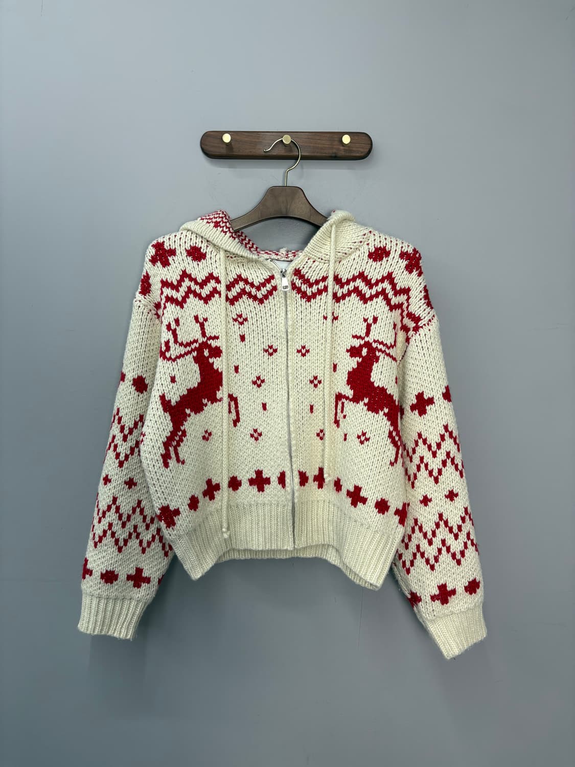 앤드모어 노르딕패턴 니트 후드집업 A2960 상품이미지2