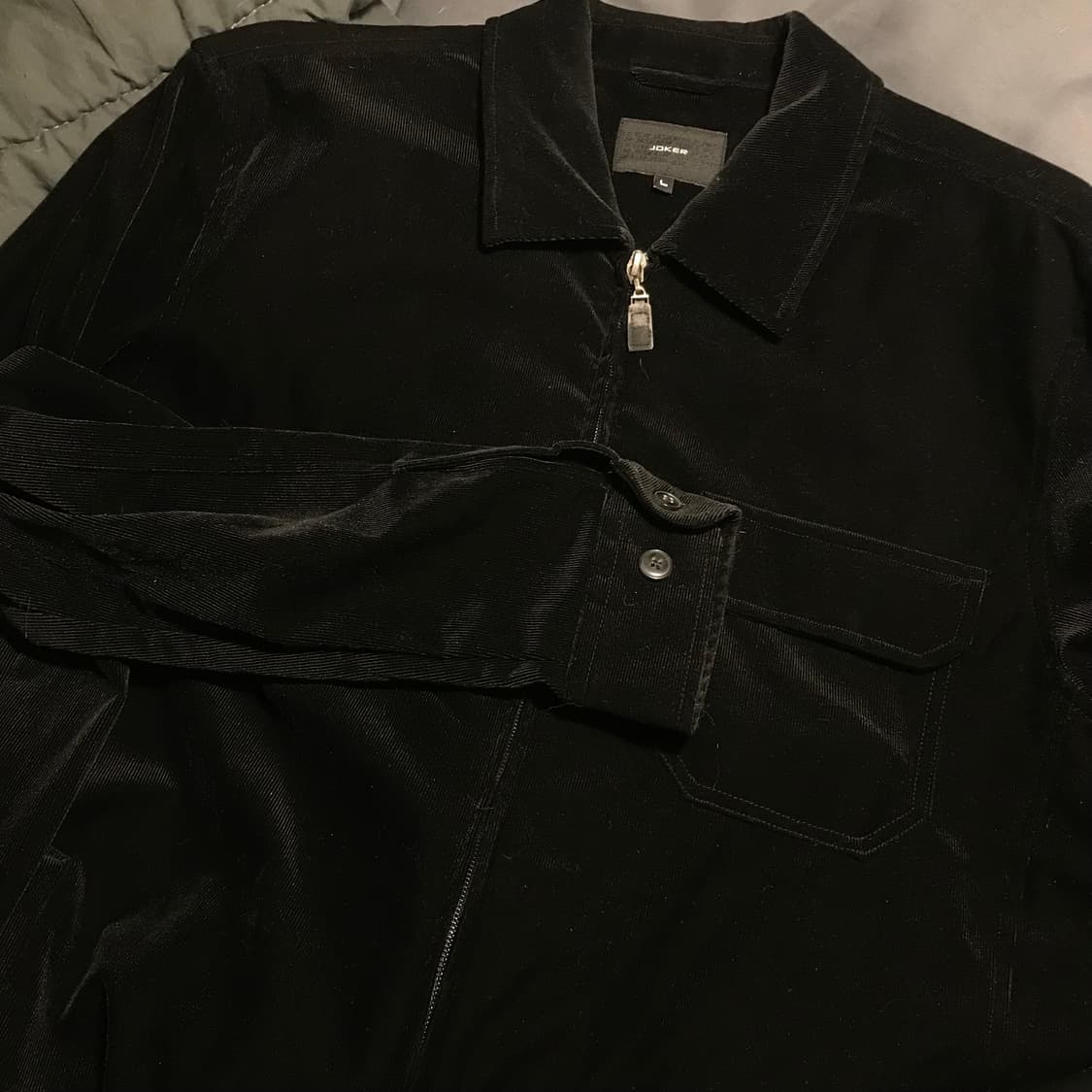 재팬 90-00s 조커 벨벳 워크 블루종 자켓 블랙 상품이미지1
