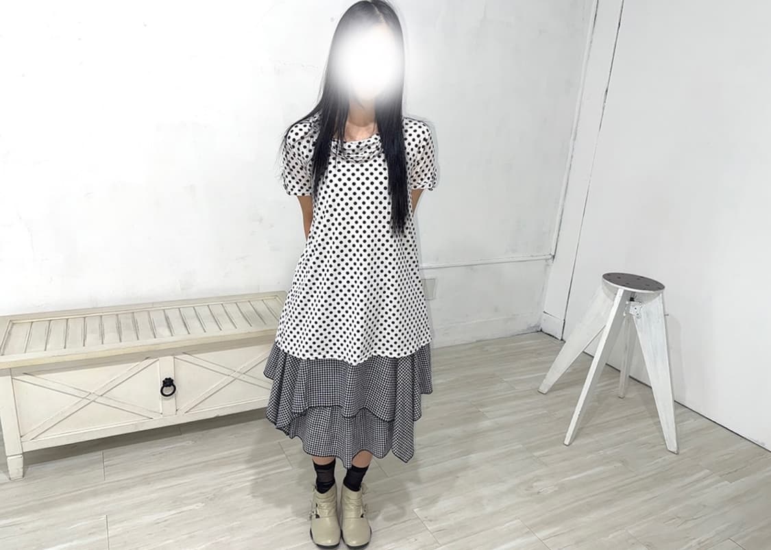  Check Layered Asymmetrical Midi Skirt 상품이미지2