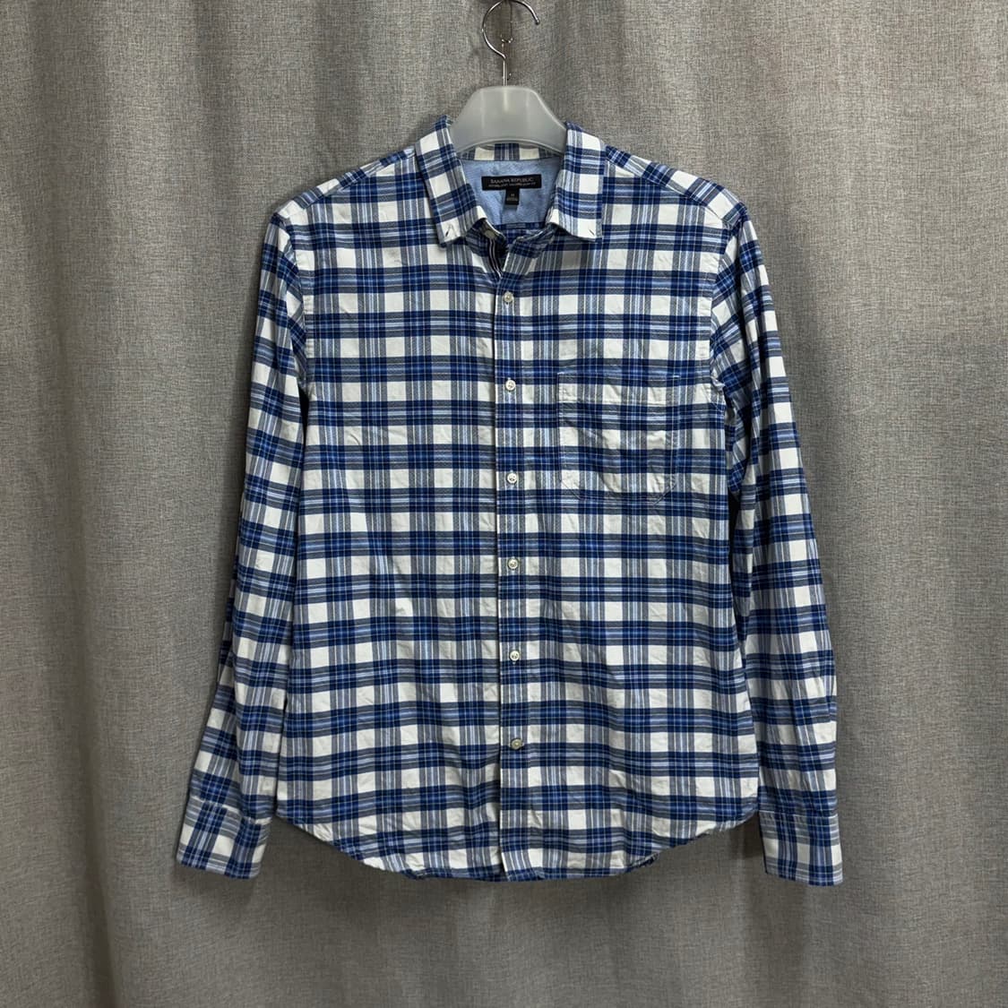 [M] 바나나리퍼블릭 면 블루 체크 셔츠 남방 상품이미지1